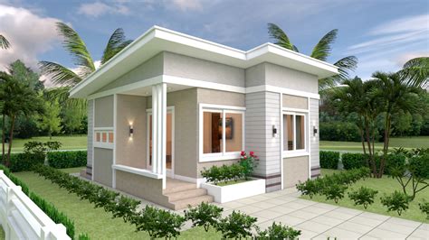 Small Simple Two Bedroom House Plans The Roof Is A Skillion Or Shed