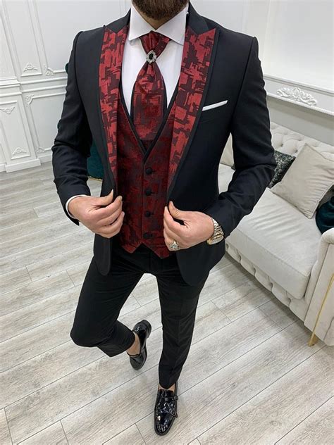 Burgundy And Black Wedding Suit Ubicaciondepersonascdmxgobmx