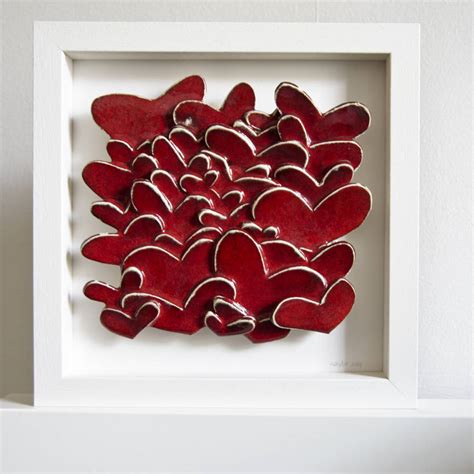 Love Hearts Ceramic Wall Art By Karoart