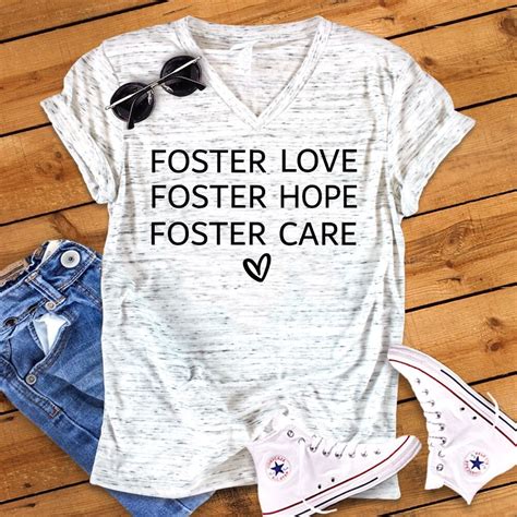 Foster Love Hope Care Foster Care Unisex V Neck Graphic Tee Etsy