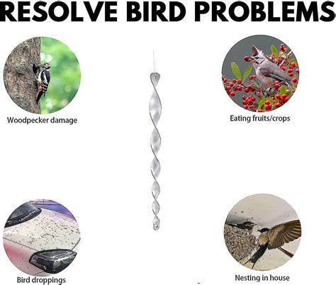 12 Pieces Reflective Bird Deterrent Bird Repellent Reflector Hanging