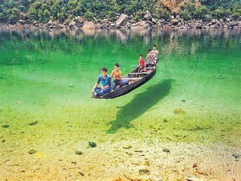 Indias Cleanest River At Meghalaya Ummagot Umngot River मेघालय