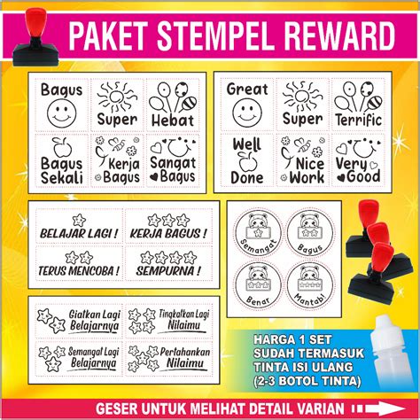 Jual Paket Stempel Reward Stempel Penilaian Guru Tinta Refill