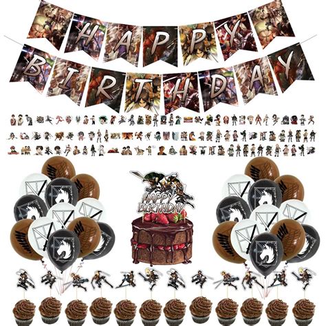 Attack on Titan Party Supplies, 1 Happy Birthday Banner 1 Big Cake