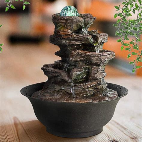 Buy Ferrisland 4 Tier Tabletop Water Fountain With Cascading Rock