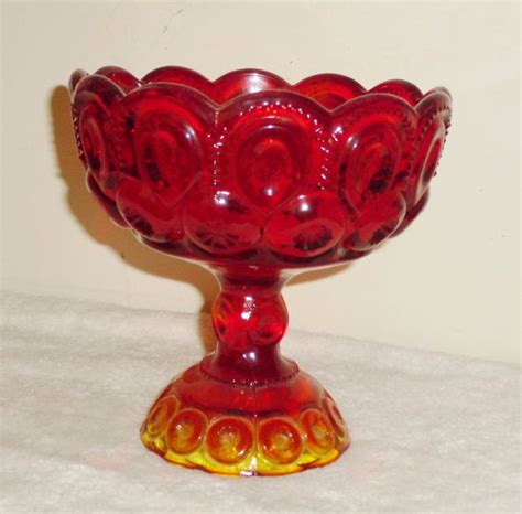 Vintage Le Smith Moon And Stars Glass Pedistal Compote By Booksshop Pedistal Types Of Red Fenton