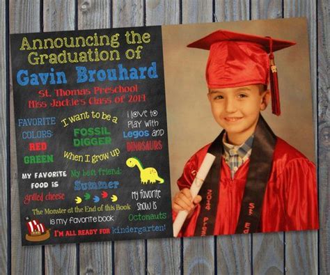 Graduation Poster Announcement With Picture Size 5x7 Etsy