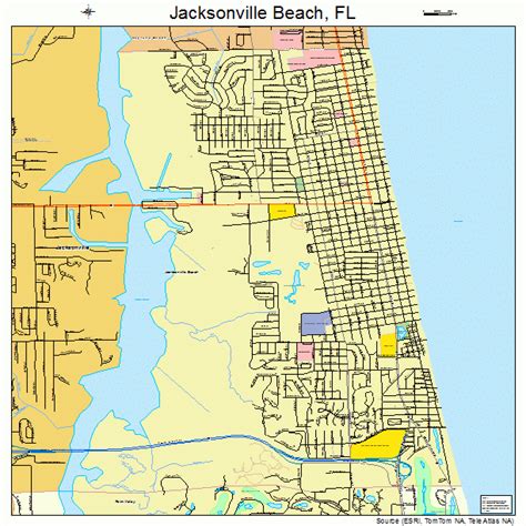 Jacksonville Beach Florida Street Map 1235050