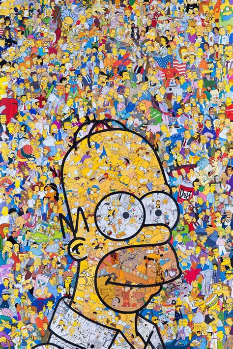 Vivid Pop Culture Collages Geek Art Simpson Wallpaper Iphone