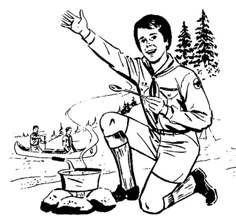 Free printing pages for kids. Boy Scouts Cooking Job Coloring Pages : Best Place to Color