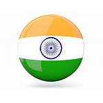 Flag India Icon Indian Round Glossy Transparent