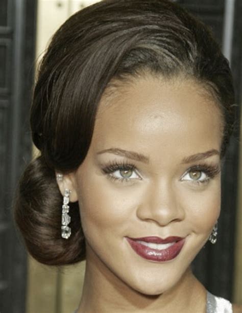 Rihanna With Elegant Classic Updo Pictures