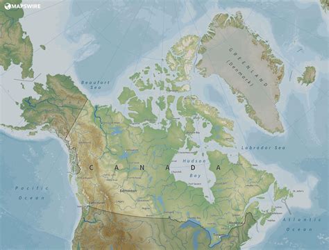 Geographical Map Of Canada Topography And Physical Features Of Canada