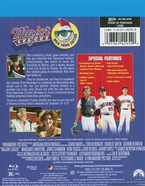 Major League Blu Ray 1989 Dvd Empire