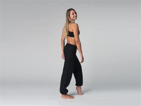 Pantalon De Yoga Param 95 Coton Bio Et 5 Lycra Noir Vêtements De
