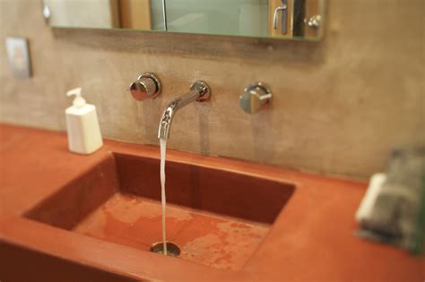 Buy products such as mainstays farmhouse 17.75 inch single sink bathroom vanity with top, assembly required at walmart and save. Red Concrete Sink | Bathroom Vanity made of green slate. The… | Flickr