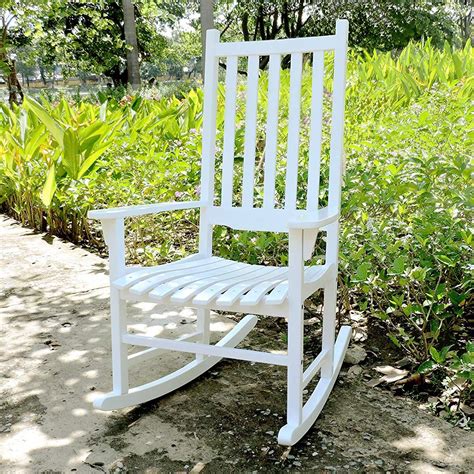 Like a good old rocking chair. White Porch Rocker/Rocking Chair Acacia Wood | Outdoor ...