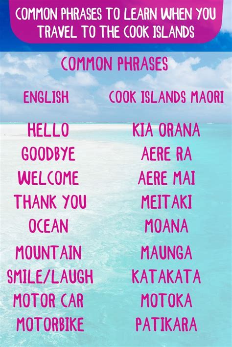 Learn A Few Cook Island Words And Phrases Te Reo Maori Resources Free
