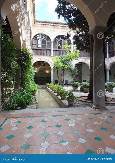 Courtyard Garden With Plants And Water Features Stock Image Image Of