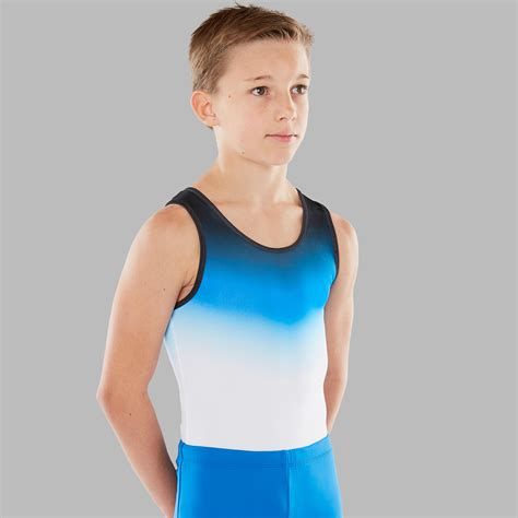 Leotard Gymnastique Artistique Masculine Gam Garçon Homme Bleu
