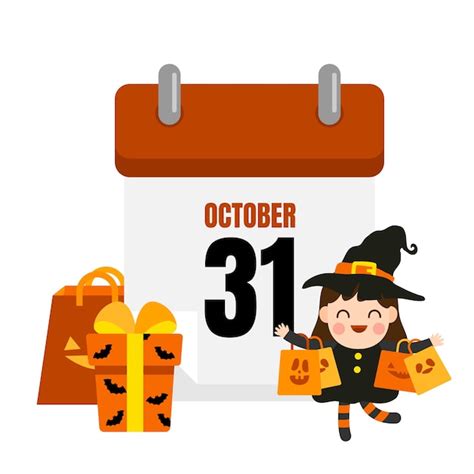 Premium Vector Halloween Calendar Vector