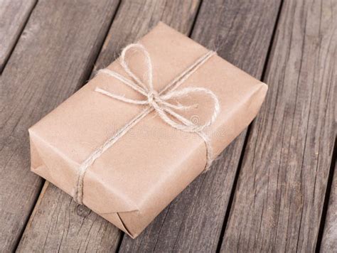 Package Wrapped In Brown Paper And String Stock Image Image Of Single