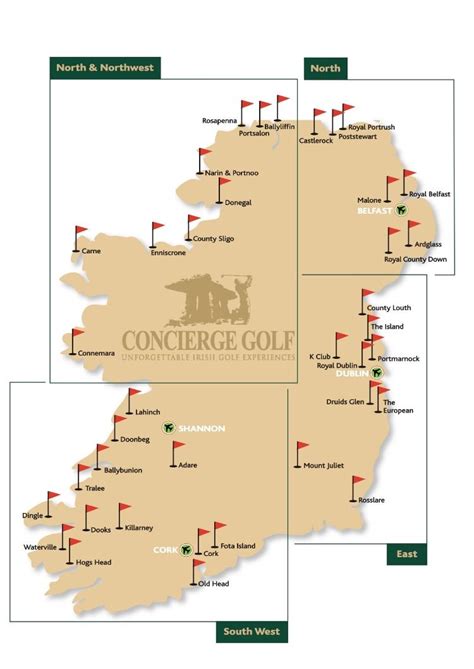 Best Golf Courses Ireland Map