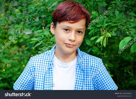 Portrait Happy Smiling Caucasian Teenage Boy Stock Photo 2183529079