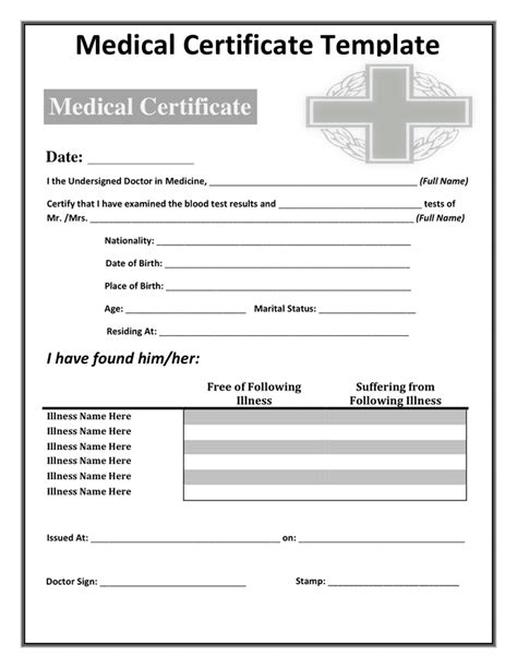 Medical Certificate Sample Download Free Documents For Pdf Word And