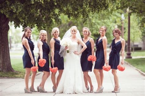 Navy And Coral Wedding Palette