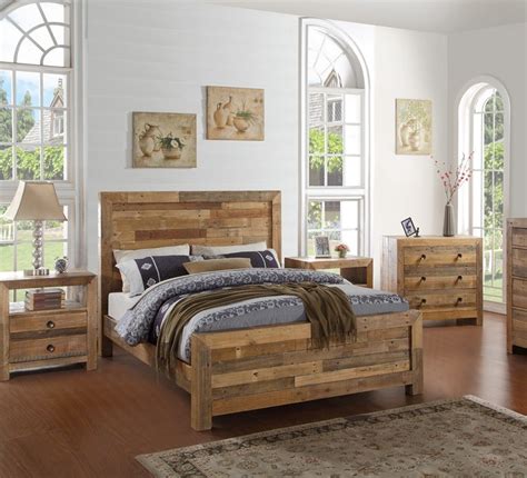 Angora Natural Reclaimed Wood King Platform Bed Frame Zin Home
