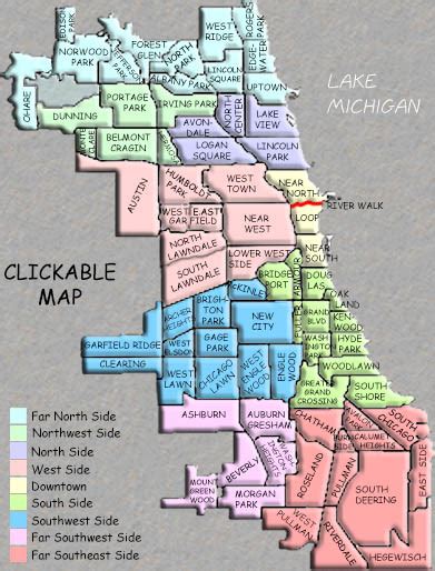 Chicago Chicago Neighborhoods Map Chicago Map Chicago