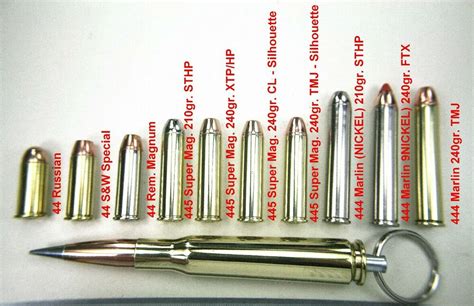 Bullet Keychain Inert 44 Magnum 445 Super Mag And 444