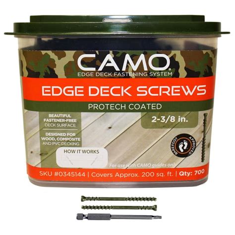 Camo 2 ⅜ In Exterior Coated Trimhead Hidden Edge Deck Screw 700 Count