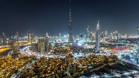 Time Lapse Of The Night In Dubai United Arab Emirates Uae Image