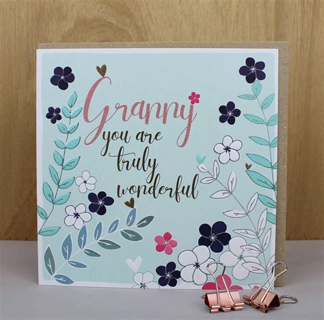 Birthday Greetings Card For A Wonderful Granny By Molly Mae