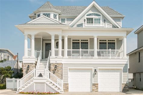 Classic Beach House Designs Exterior Traditional With Gray