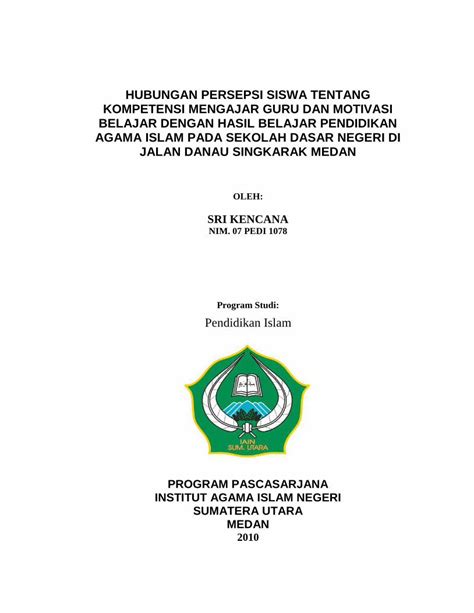 Pdf Hubungan Persepsi Siswa Tentang Kompetensi Mengajar Guru