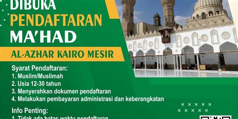 📢dibuka Pendaftaran Ma’had Al Azhar Kairo Mesir 🇪🇬 Ecc Indonesia