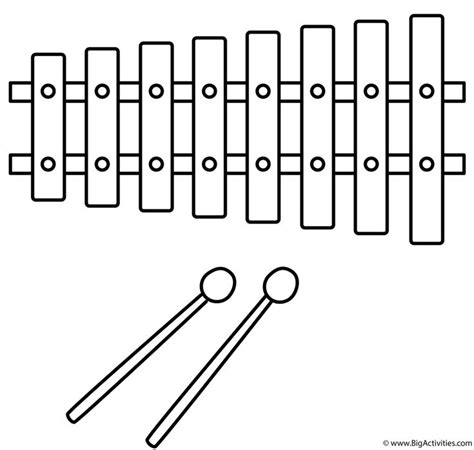 Xylophone - Coloring Page (Musical Instruments) | Coloring pages for