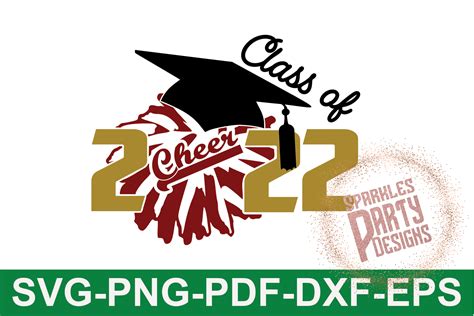 Class Of 2022 Cheer Senior Sublimation Svg Dxf Pdf Png