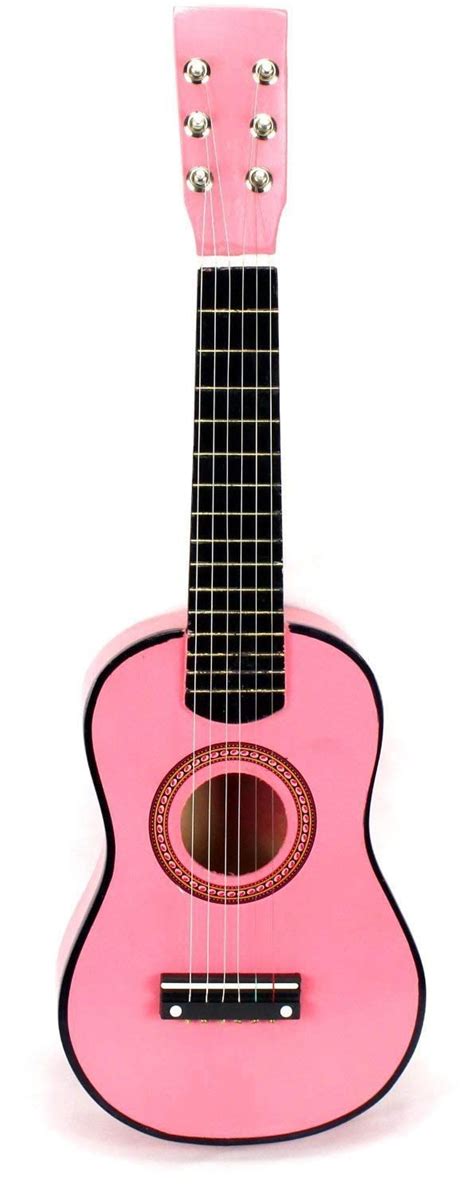 Pink Acoustic Classic Rock N Roll 6 Stringed Guitar Toy Guitar
