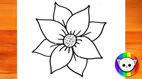 How To Draw A Flower Very Easy Youtube