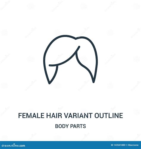 Female Hair Variant Outline Icon Vector From Body Parts Collection