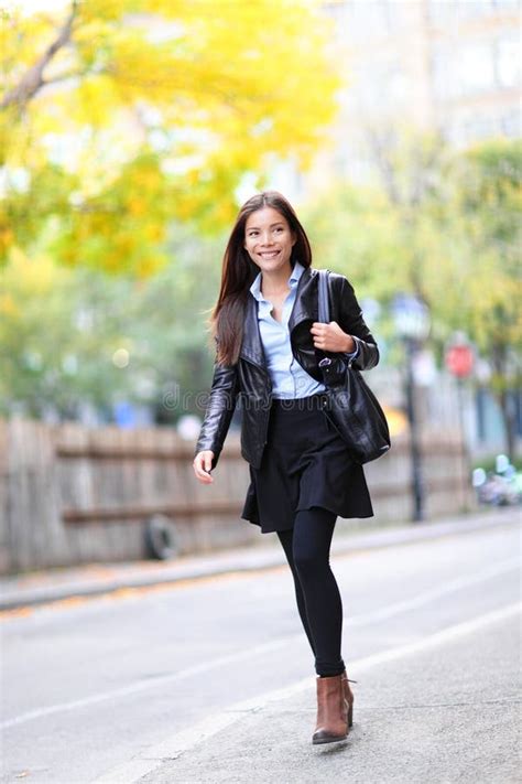 Young Urban Professional Woman In Walking In City Stock Image Image