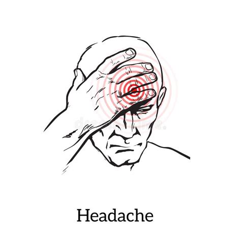 Concept Headache Sketch Illustration Stock Vector Illustration Of