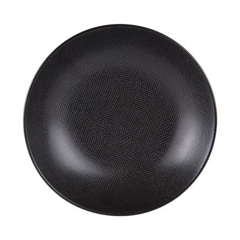 Lot de 6 grande assiettes creuse vesuvio 25 cm en grès noir Table