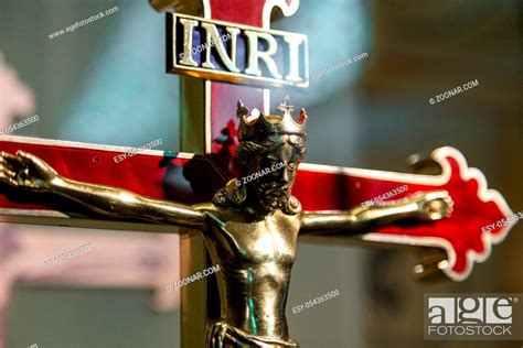 Holy Cross With Crucified Jesus Christ With The Inscription Inri