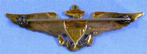 10k Pin Back Naval Aviator Wing By Vanguard Griffin Militaria