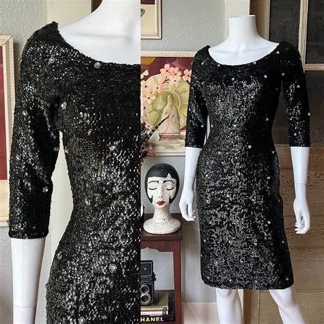 Vintage 50s Sequin Bombshell Wiggle Dress By Bill Shelly Imports Shop